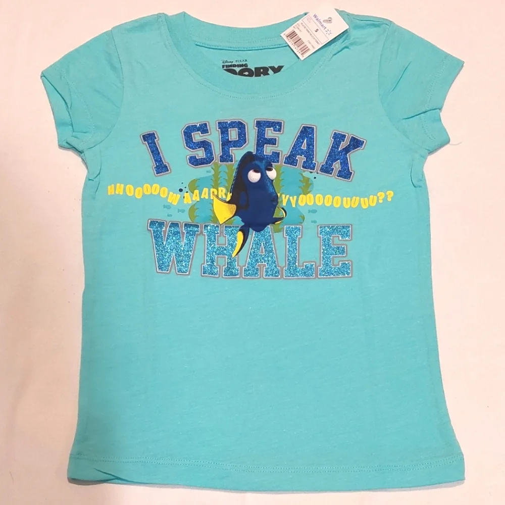 π₯SALEπ₯ Disney Pixar Finding Dory Girl's Short Sleeved Tee NWT Sizes 5,6 & 6X - Picture 1 of 4
